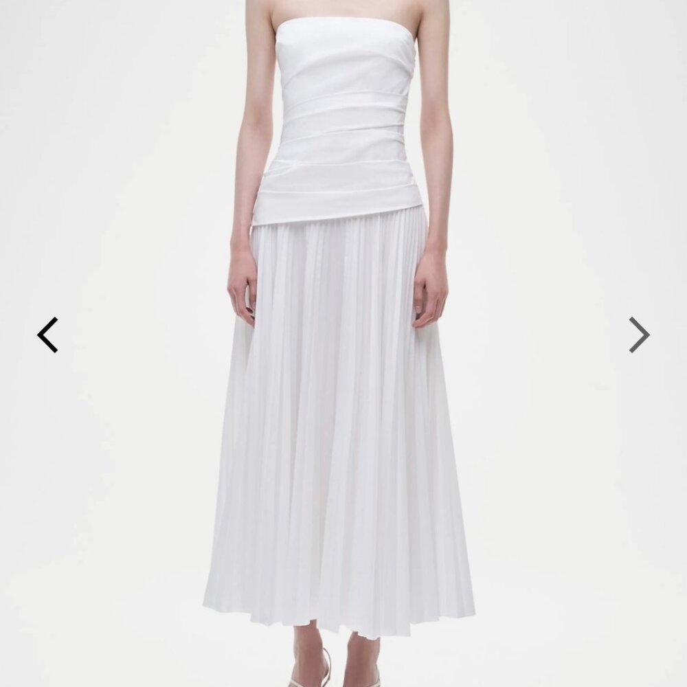 SIMKHAI Arie Strapless Cotton Midi Dress